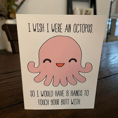 Funny Octopus Love Card - Romantic Anniversary Greeting for Husband