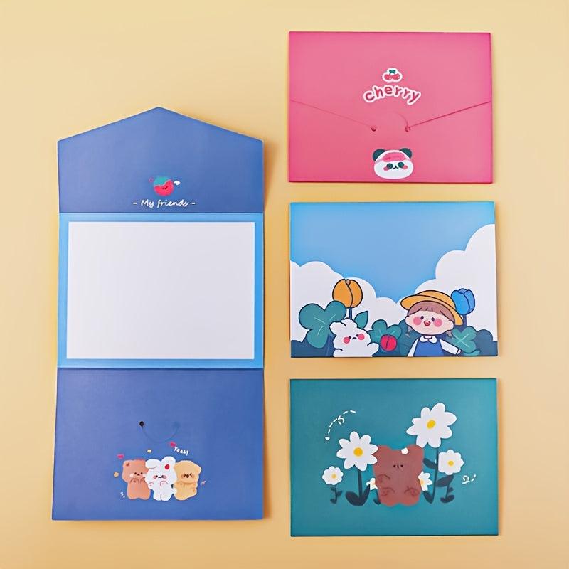 DIY Cartoon Bear Foldables: 8pcs Greeting Cards Kit