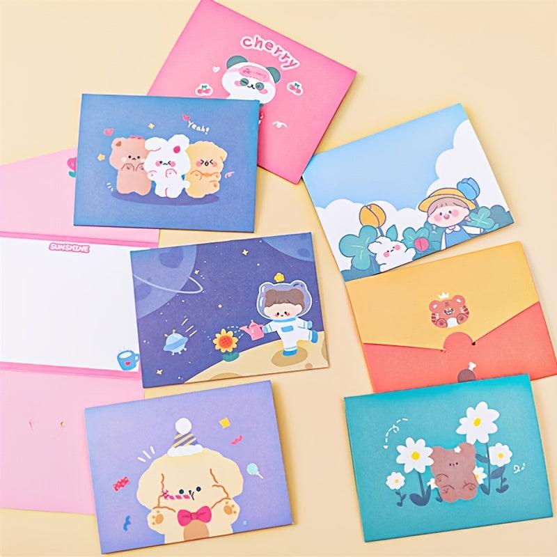DIY Cartoon Bear Foldables: 8pcs Greeting Cards Kit