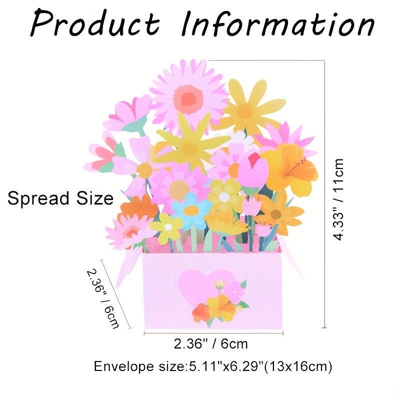 3D Bouquet Pop Up Thank You Card Valentines Card Teacher Appreciation Cards