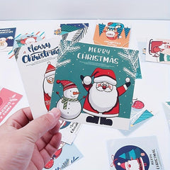 30pcs Christmas Greeting Card with Santa Claus Snowman Blessing Message