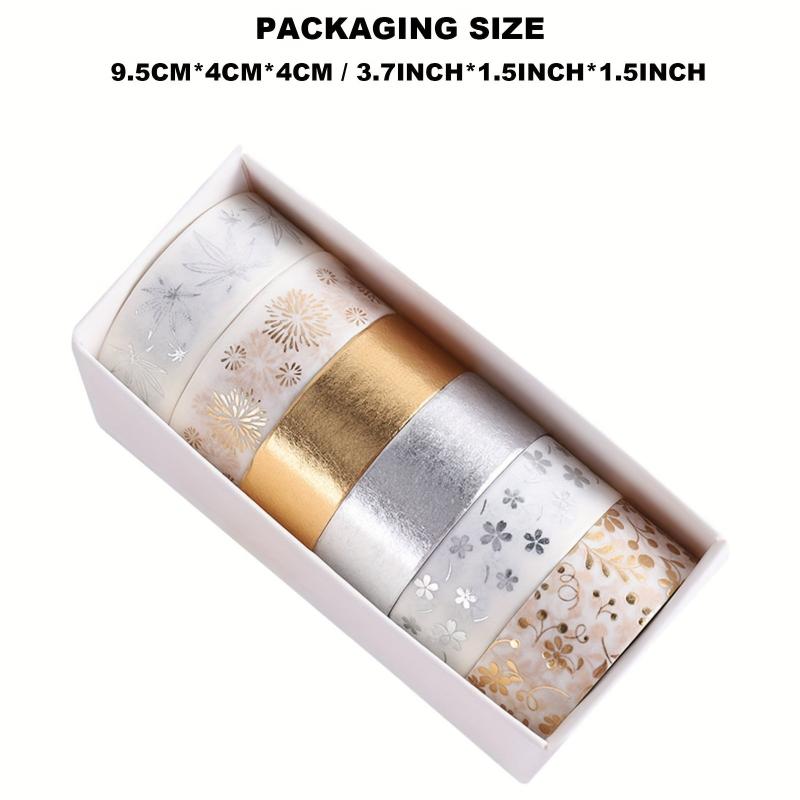 6 Piece Flower Plant Foil Washi Tape Set - Elegant Craft Decoration