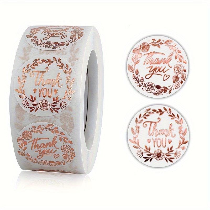 500Pcs Round 'Thank You' Sealing Stickers for Weddings & Holidays
