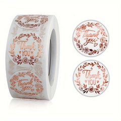 500Pcs Round 'Thank You' Sealing Stickers for Weddings & Holidays
