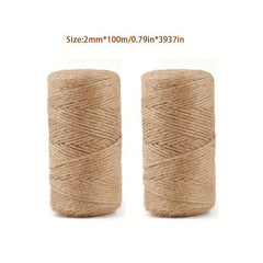 328 Feet Jute Twine 3ply 2mm Diameter Burlap Ribbon Gardening String