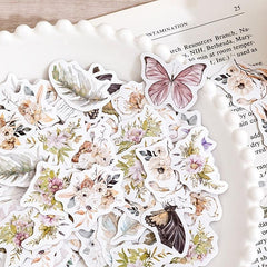 46 Sheets Flowers and Butterflies Boxed Stickers for Scrapbook Decor