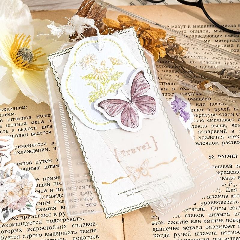 46 Sheets Flowers and Butterflies Boxed Stickers for Scrapbook Decor