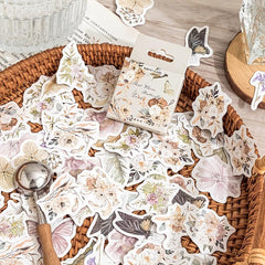 46 Sheets Flowers and Butterflies Boxed Stickers for Scrapbook Decor