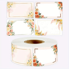 250pcs Flowers Name Labels Kitchen Blank Handwritten Date Stickers