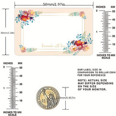 250pcs Flowers Name Labels Kitchen Blank Handwritten Date Stickers