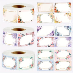 250pcs Flowers Name Labels Kitchen Blank Handwritten Date Stickers