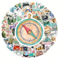 50Pcs Retro Travel Series Stickers Motorcycle Laptop Cup Waterproof Sticker