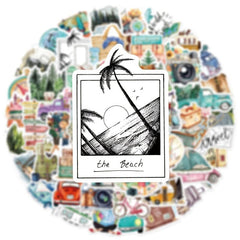 50Pcs Retro Travel Series Stickers Motorcycle Laptop Cup Waterproof Sticker