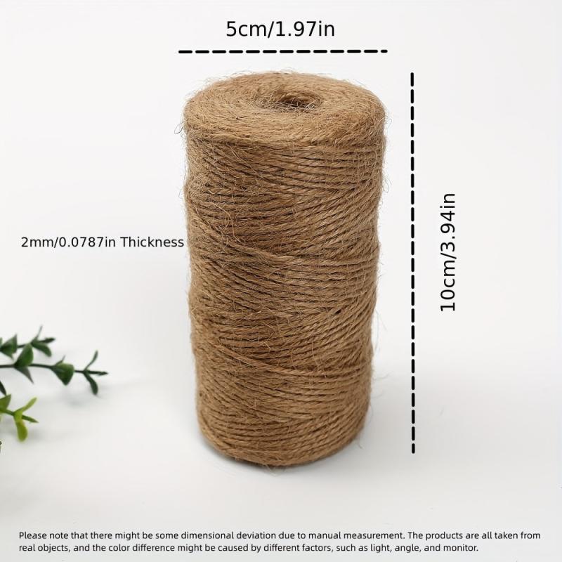 Natural Jute Twine 328ft 100m Long Twine Crafts Gift Wrapping Packing Gardening