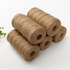 Natural Jute Twine 328ft 100m Long Twine Crafts Gift Wrapping Packing Gardening