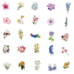 50pcs Wind & Flower Graffiti Waterproof Stickers DIY Decor DIY Materials