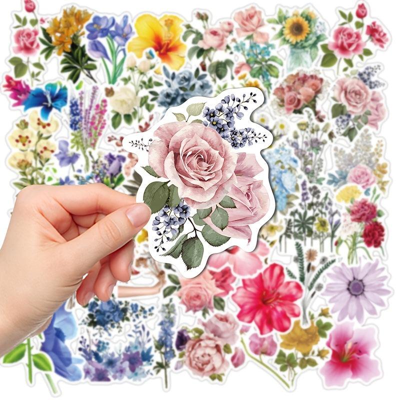 50pcs Wind & Flower Graffiti Waterproof Stickers DIY Decor DIY Materials