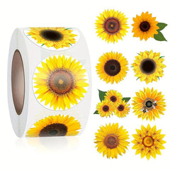 500pcs Sunflower Stickers 8 Patterns Perfect for Envelope Closure Candy Bag