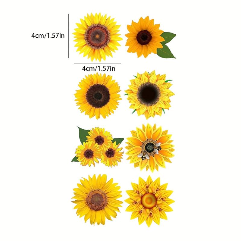 500pcs Sunflower Stickers 8 Patterns Perfect for Envelope Closure Candy Bag