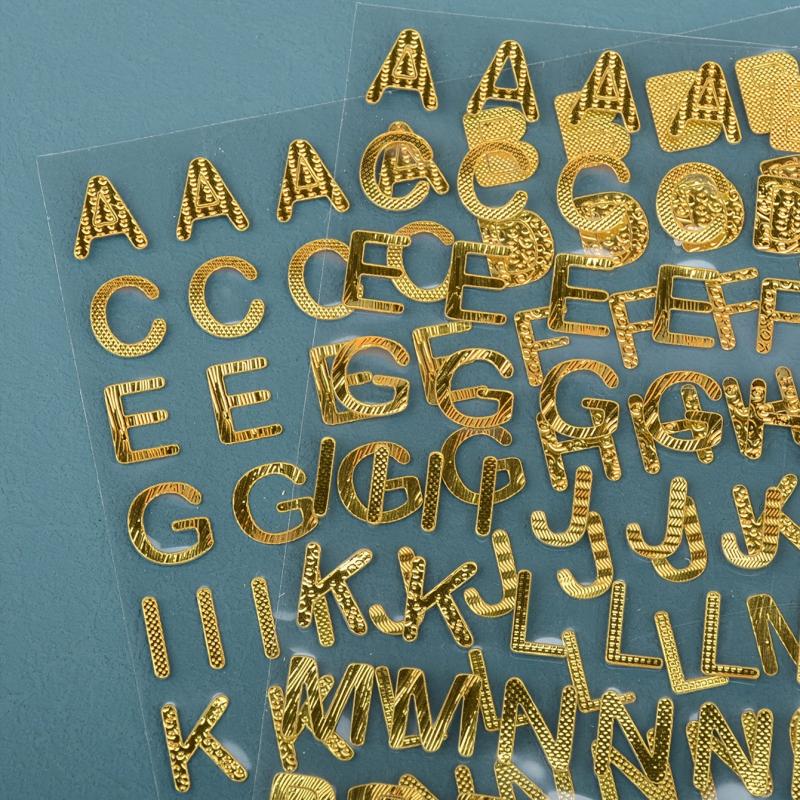 Bronzing Alphabet Stickers for DIY Arts and Crafts
