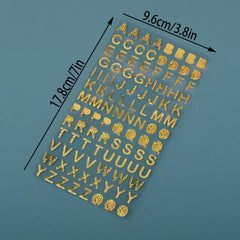 Bronzing Alphabet Stickers for DIY Arts and Crafts