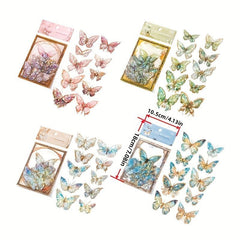 20pcs Ice Crystal PET Stereo Laser Sticker Pack Unbounded Butterfly Series