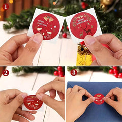500 Christmas Stickers Roll Happy Holiday Cartoon Self-adhesive