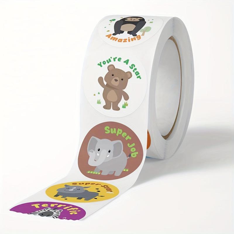 500pcs Animal Reward Stickers Motivational Labels for Students Teachers