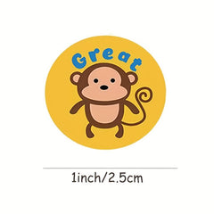 500pcs Animal Reward Stickers Motivational Labels for Students Teachers