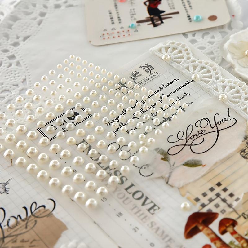 990pcs Self Adhesive Pearl Stickers for Crafts Beauty Home Decor 3-6mm