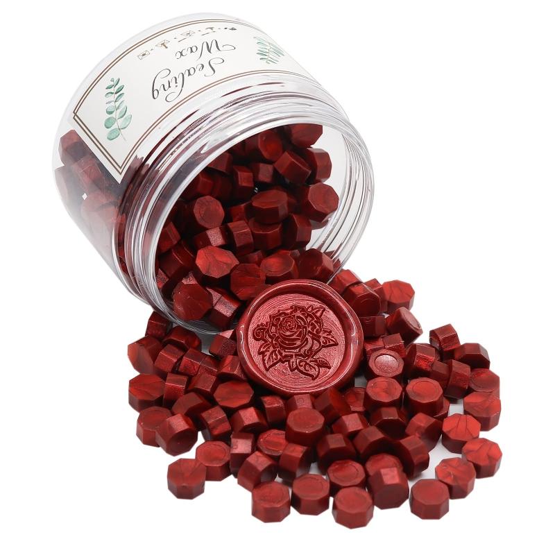 200pcs Wine Red Seal Wax Beads for Wax Seal Stamp