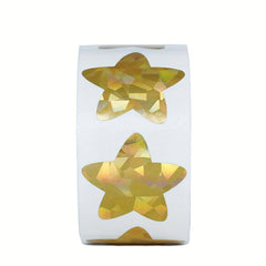 500Pcs Holographic Golden Star Stickers for Rewards, Foil Star Labels