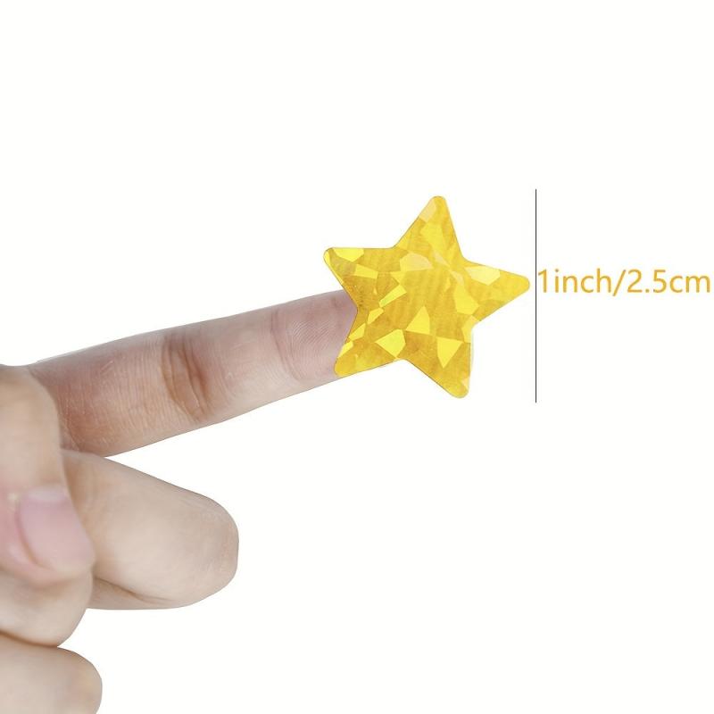 500Pcs Holographic Golden Star Stickers for Rewards, Foil Star Labels