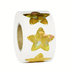 500Pcs Holographic Golden Star Stickers for Rewards, Foil Star Labels