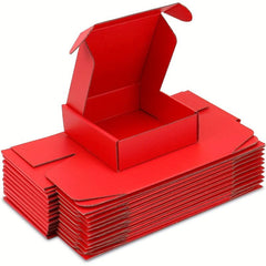 10-30pcs Red Small Mailer Boxes 13x8x2.54 cm - Corrugated Cardboard Box