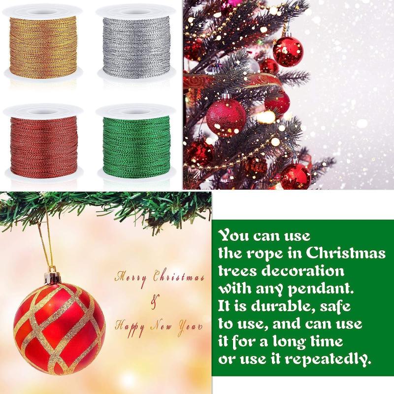 22 Yards Metallic Cord Tinsel Rope for Crafting Jewelry Wrapping Ribbons