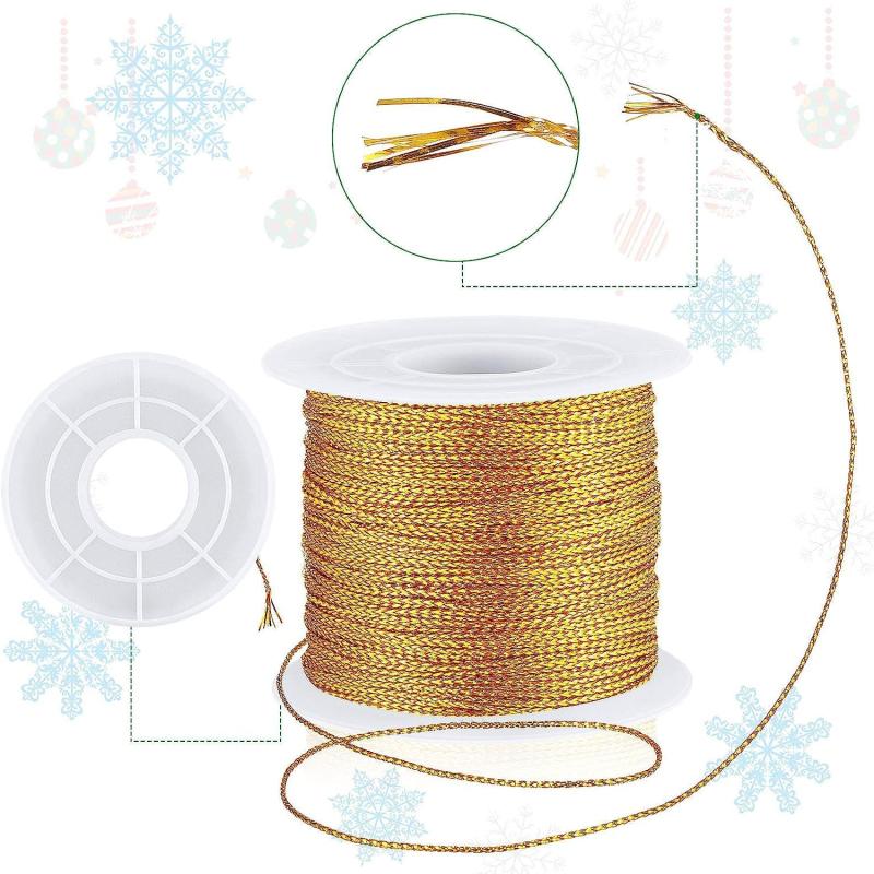 22 Yards Metallic Cord Tinsel Rope for Crafting Jewelry Wrapping Ribbons