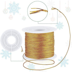 22 Yards Metallic Cord Tinsel Rope for Crafting Jewelry Wrapping Ribbons