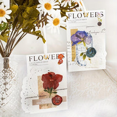 40pcs Dried Flower Collection PET Sticker Pack, Journal Decoration Material