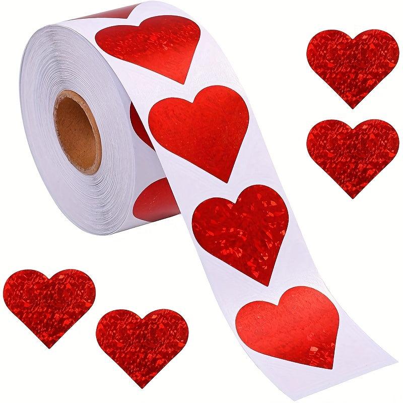 500 Heart Shaped Label Stickers - Gift Decoration Sealing Stickers