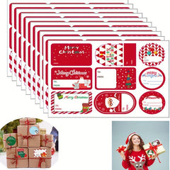 10pcs Christmas Holiday Gift Series Stickers Self-adhesive Labels