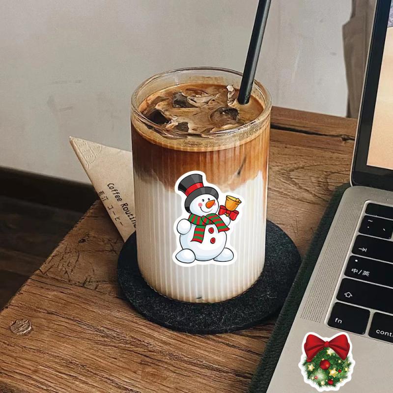 50pcs Christmas Stickers for Water Bottles Laptops DIY Projects