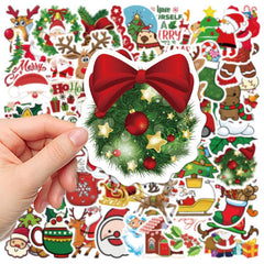 50pcs Christmas Stickers for Water Bottles Laptops DIY Projects
