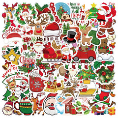 50pcs Christmas Stickers for Water Bottles Laptops DIY Projects