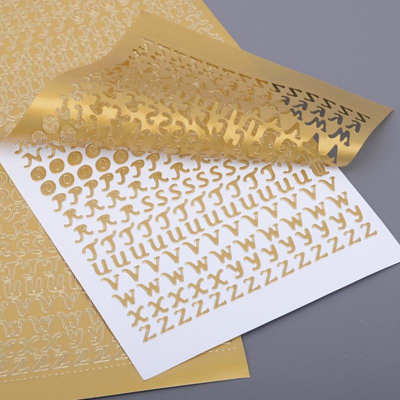 Golden Alphabet Stickers - Sparkling Glitter Letters & Numbers