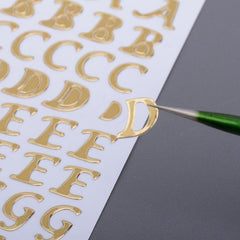 Golden Alphabet Stickers - Sparkling Glitter Letters & Numbers
