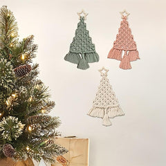 3pcs DIY Woven Christmas Tree Kit Wall Hanging Rope Decoration