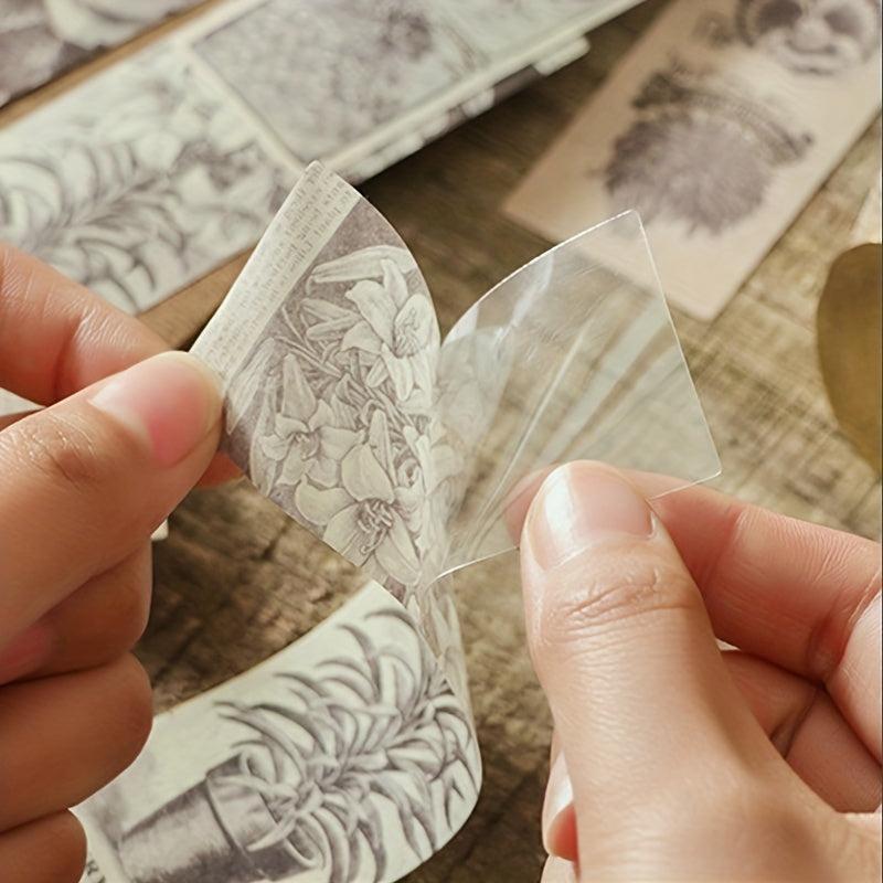 40pcs Vintage Plant Butterfly Washi Sticker Pack for DIY Scrapbooking