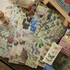 40pcs Vintage Plant Butterfly Washi Sticker Pack for DIY Scrapbooking