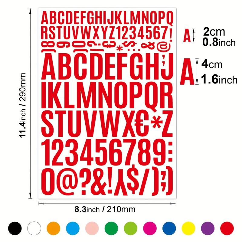 Alphanumeric Sticker Vinyl Waterproof Adhesive for DIY Mail